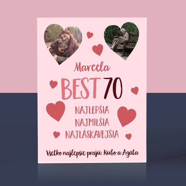 Fotokoláž: Best 70 - Akrylový Blok (Vertikálne)
