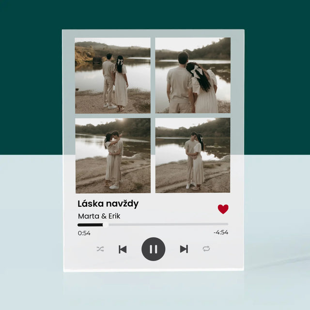 Fotokoláž: Spotify 4 Fotografia - Akrylový Blok (Vertikálne)
