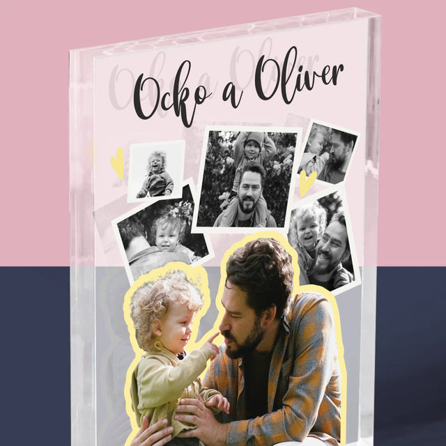 Fotokoláž: Ocino S Dieťaťom - Akrylový Blok (Vertikálne)