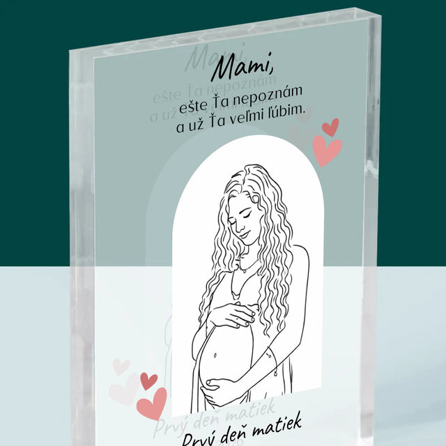 Fotografia A Podpis: Lineart Pre Mamu - Akrylový Blok (Vertikálne)