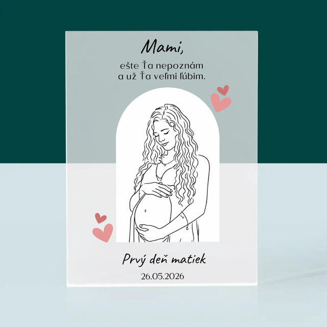 Fotografia A Podpis: Lineart Pre Mamu - Akrylový Blok (Vertikálne)
