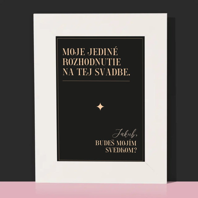 Meno A Podpis: Moje Jediné Rozhodnutie - Rámček Na Fotografiu (Vertikálne)