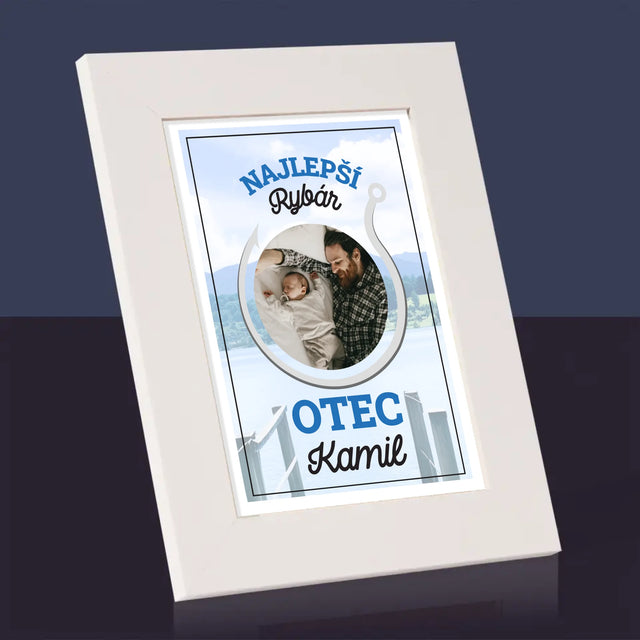 Fotografia A Podpis: Najlepší Rybár Otec - Rámček Na Fotografiu (Vertikálne)
