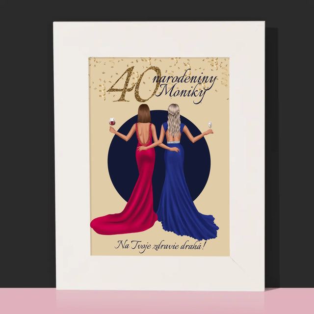 Tvorenie Postavy: 40. Narodeniny Kamarátky - Rámček Na Fotografiu (Vertikálne)