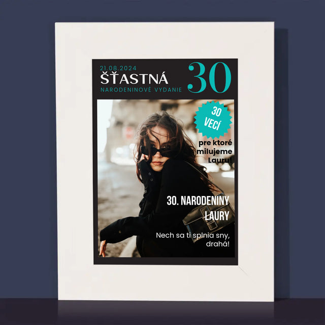 Obálka Časopisu: Šťastná 30 - Rámček Na Fotografiu (Vertikálne)