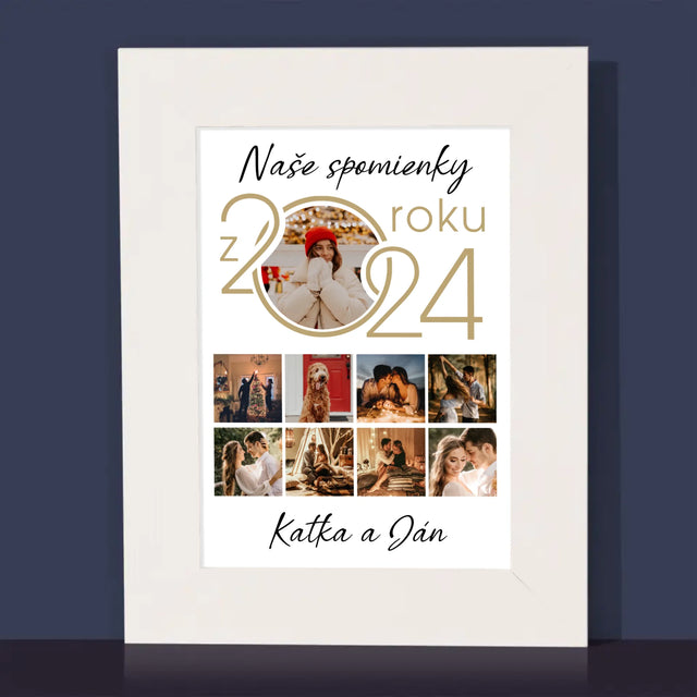 Fotokoláž: Naše Spomienky Z Roku - Rámček Na Fotografiu (Vertikálne)