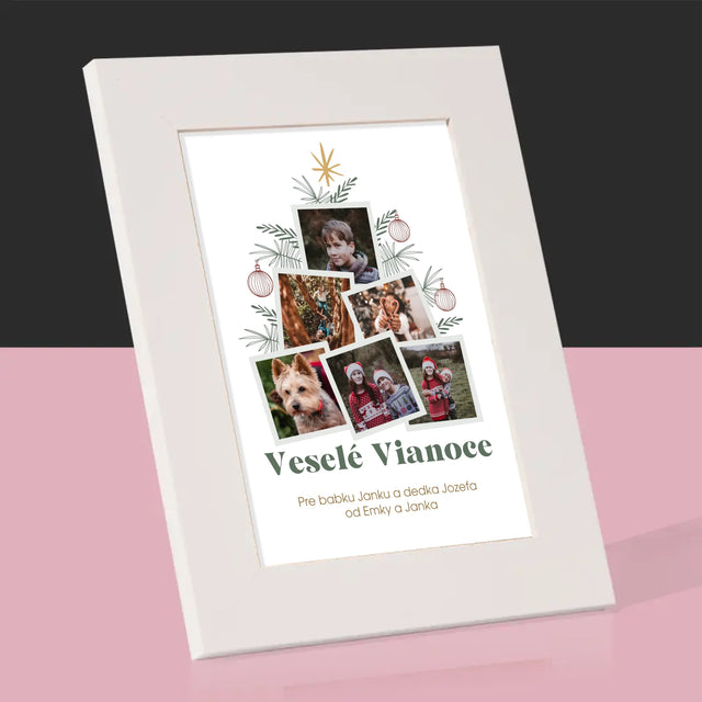 Fotokoláž: Vianočný Stromček - Rámček Na Fotografiu (Vertikálne)