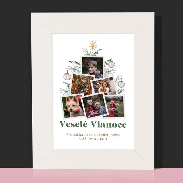 Fotokoláž: Vianočný Stromček - Rámček Na Fotografiu (Vertikálne)