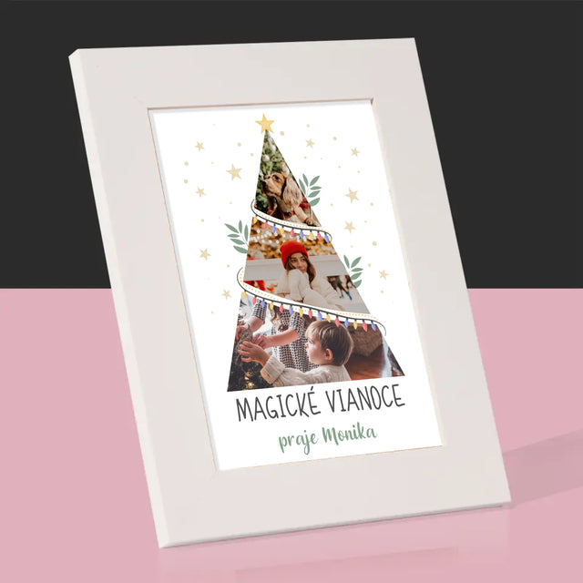 Fotokoláž: Magické Vianoce Stromček - Rámček Na Fotografiu (Vertikálne)