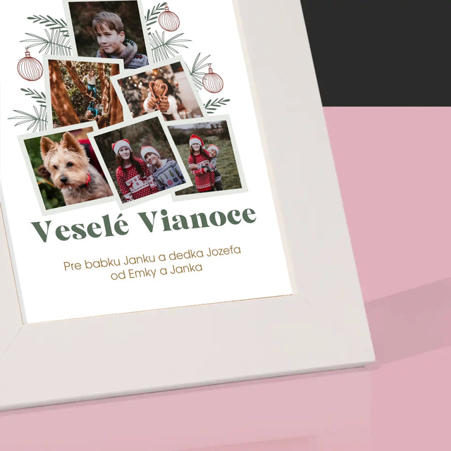 Fotokoláž: Vianočný Stromček - Rámček Na Fotografiu (Vertikálne)