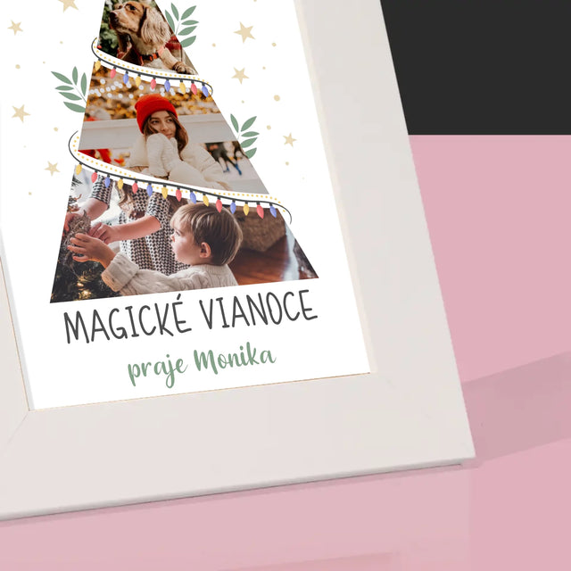 Fotokoláž: Magické Vianoce Stromček - Rámček Na Fotografiu (Vertikálne)