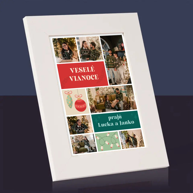 Fotokoláž: Vianočné Fotografie - Rámček Na Fotografiu (Vertikálne)