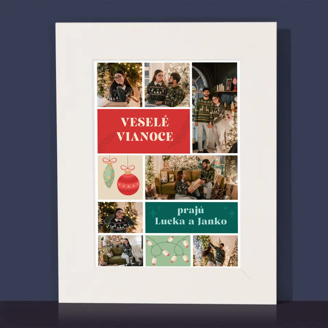Fotokoláž: Vianočné Fotografie - Rámček Na Fotografiu (Vertikálne)