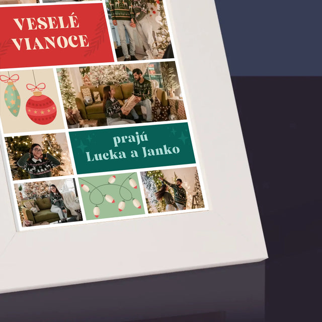 Fotokoláž: Vianočné Fotografie - Rámček Na Fotografiu (Vertikálne)