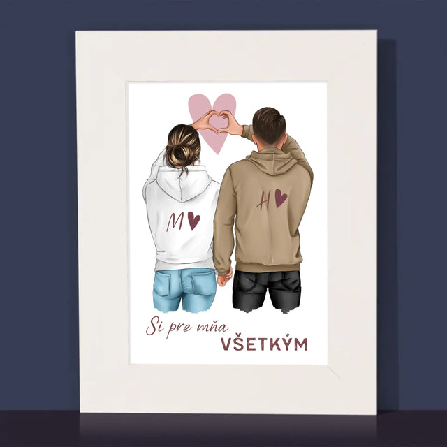 Tvorenie Postavy: Pár Srdce - Rámček Na Fotografiu (Vertikálne)