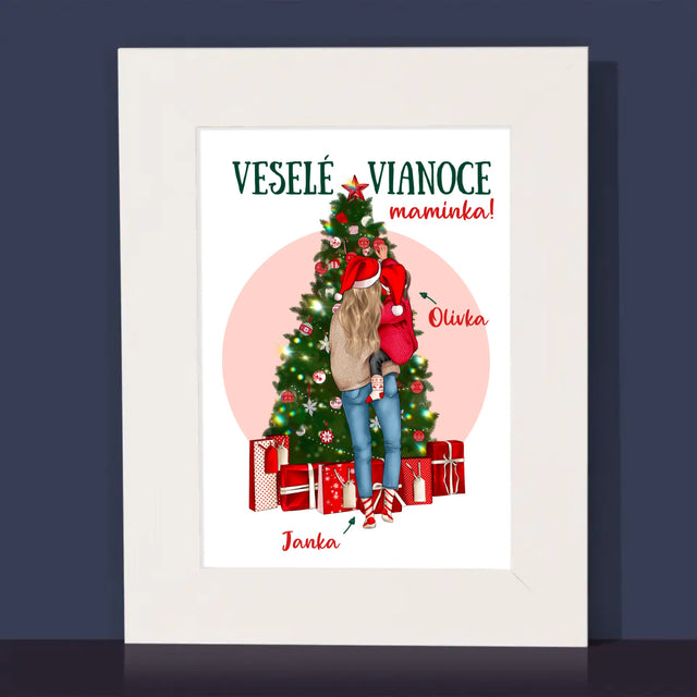 Tvorenie Postavy: Veselé Vianoce Maminka - Rámček Na Fotografiu (Vertikálne)