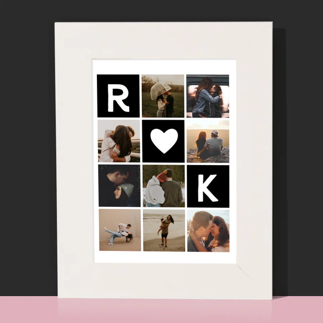 Fotokoláž: Monogramy Lásky S Fotografiami - Rámček Na Fotografiu (Vertikálne)