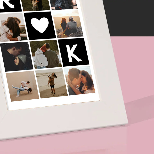 Fotokoláž: Monogramy Lásky S Fotografiami - Rámček Na Fotografiu (Vertikálne)