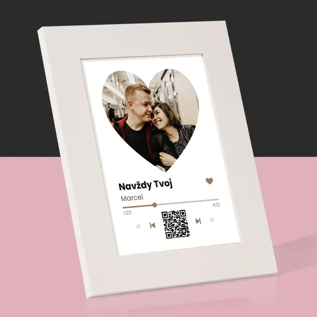 Fotografia A Podpis: Naša Pesnička Srdce Qr Kód - Rámček Na Fotografiu (Vertikálne)
