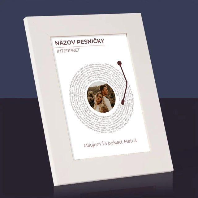 Fotografia A Podpis: Naša Pesnička Vinylová Platňa - Rámček Na Fotografiu (Vertikálne)