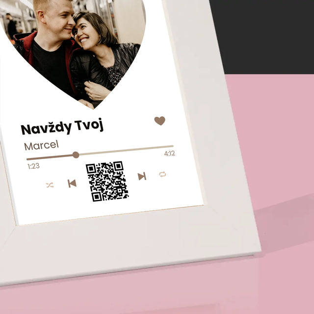 Fotografia A Podpis: Naša Pesnička Srdce Qr Kód - Rámček Na Fotografiu (Vertikálne)