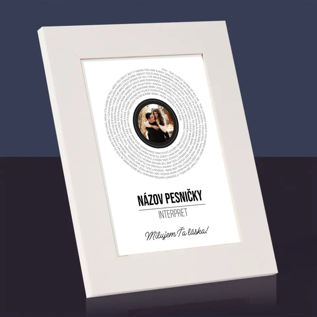 Fotografia A Podpis: Text Piesničky Na Cd-Čku - Rámček Na Fotografiu (Vertikálne)