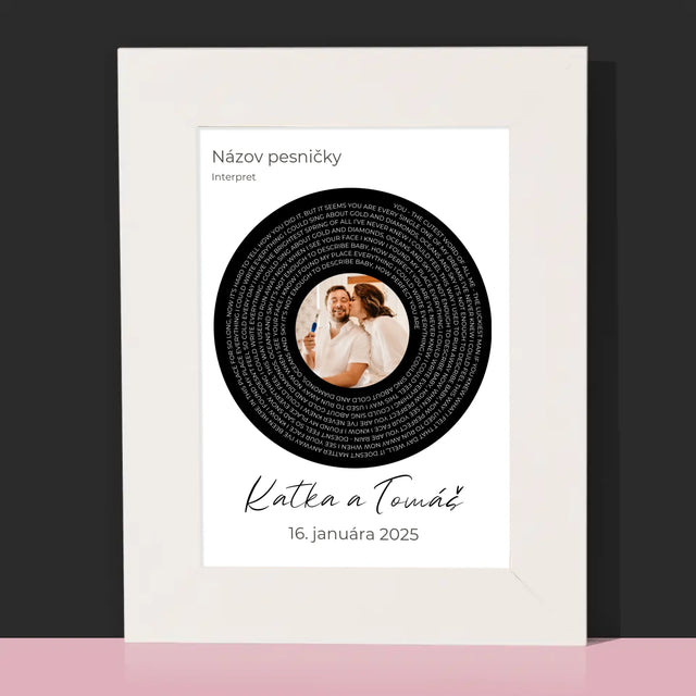 Fotografia A Podpis: Text Pesničky S Tvojou Fotografiou - Rámček Na Fotografiu (Vertikálne)