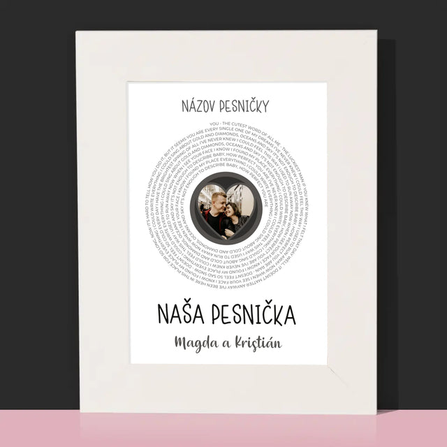 Fotografia A Podpis: Naša Pesnička S Textom - Rámček Na Fotografiu (Vertikálne)