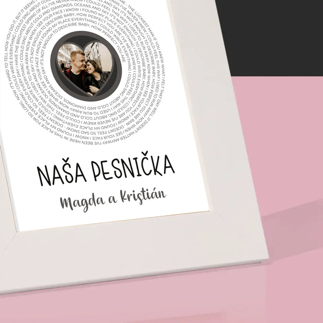 Fotografia A Podpis: Naša Pesnička S Textom - Rámček Na Fotografiu (Vertikálne)