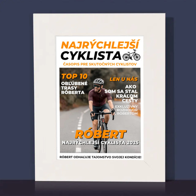 Obálka Časopisu: Najrýchlejší Cyklista - Rámček Na Fotografiu (Vertikálne)