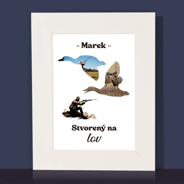 Tvar Z Fotografií: Stvorený Na Lov - Rámček Na Fotografiu (Vertikálne)