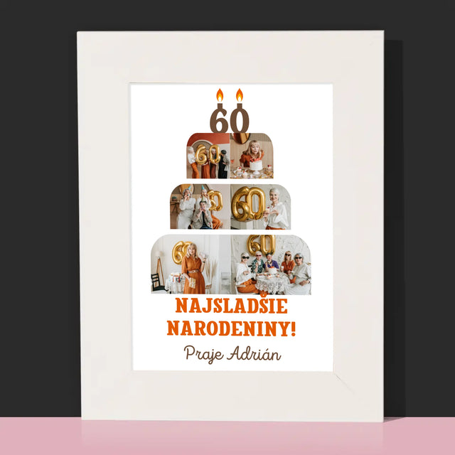 Tvar Z Fotografií: Najsladšie Narodeniny - Rámček Na Fotografiu (Vertikálne)