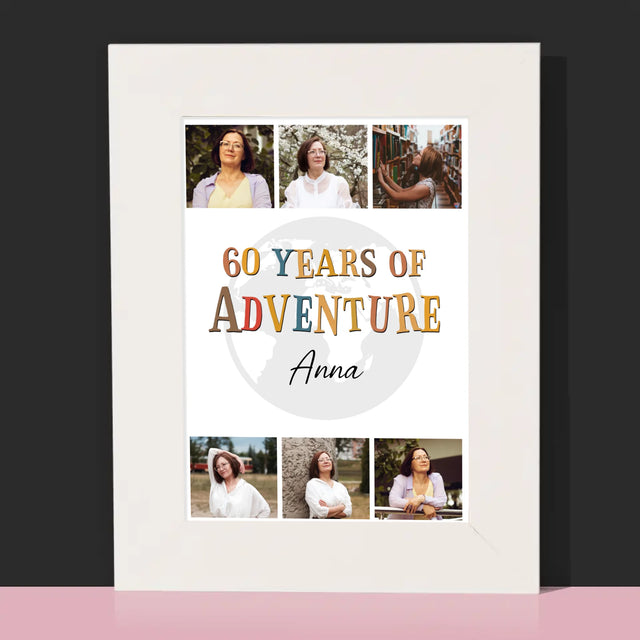 Fotokoláž: 60 Years Of Adventure - Rámček Na Fotografiu (Vertikálne)