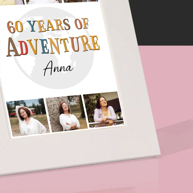Fotokoláž: 60 Years Of Adventure - Rámček Na Fotografiu (Vertikálne)