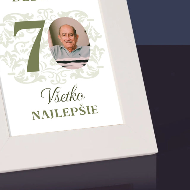 Fotografia A Podpis: Milovanému Dedkovi, Všetko Najlepšie - Rámček Na Fotografiu (Vertikálne)