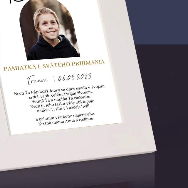 Fotografia A Podpis: Pamiatka Prijímania Klasická - Rámček Na Fotografiu (Vertikálne)