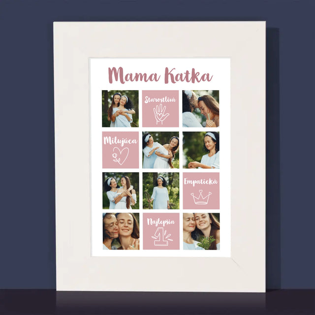 Fotokoláž: Vlastnosti Mamy - Rámček Na Fotografiu (Vertikálne)