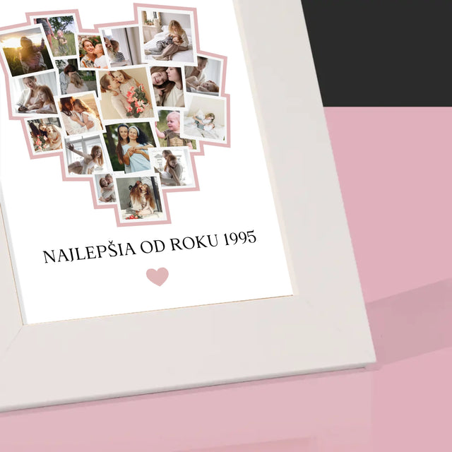 Fotokoláž: Srdce Pre Mamu - Rámček Na Fotografiu (Vertikálne)