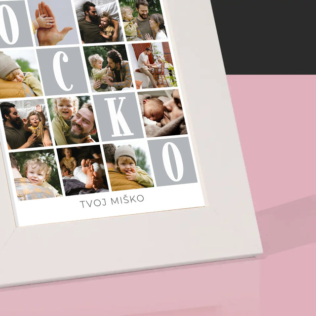 Fotokoláž: Ocko, Ľúbim Ťa Za Všetko - Rámček Na Fotografiu (Vertikálne)