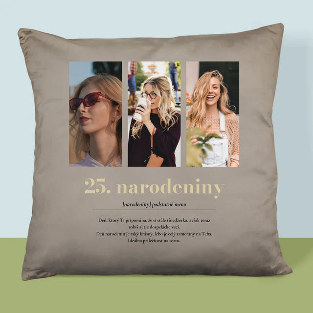 Fotokoláž: 25. Narodeniny Definícia - Vankúš 