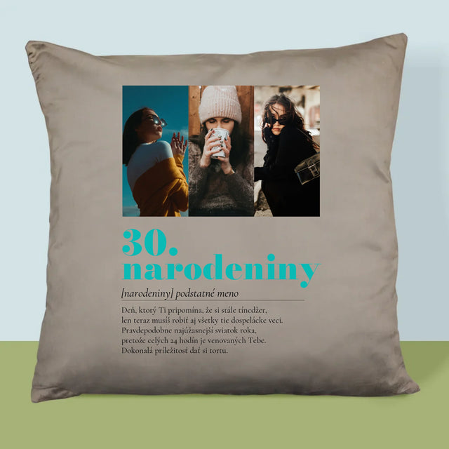 Fotokoláž: 30. Narodeniny Definícia - Vankúš 