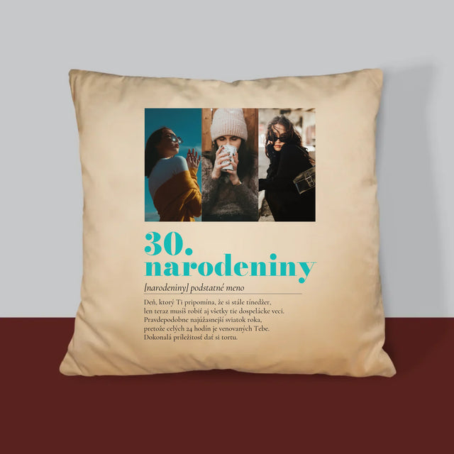 Fotokoláž: 30. Narodeniny Definícia - Vankúš 