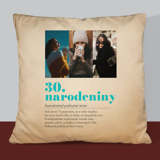 Fotokoláž: 30. Narodeniny Definícia - Vankúš 