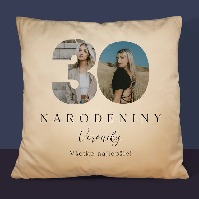 Slovo Z Fotografií: 30. Narodeniny Podpis - Vankúš 