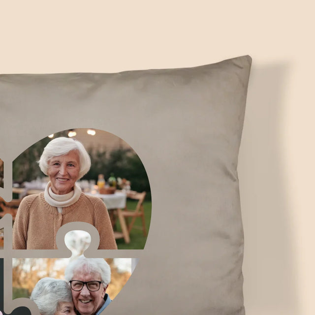 Fotokoláž: Puzzle Srdce Pre Babku - Vankúš 