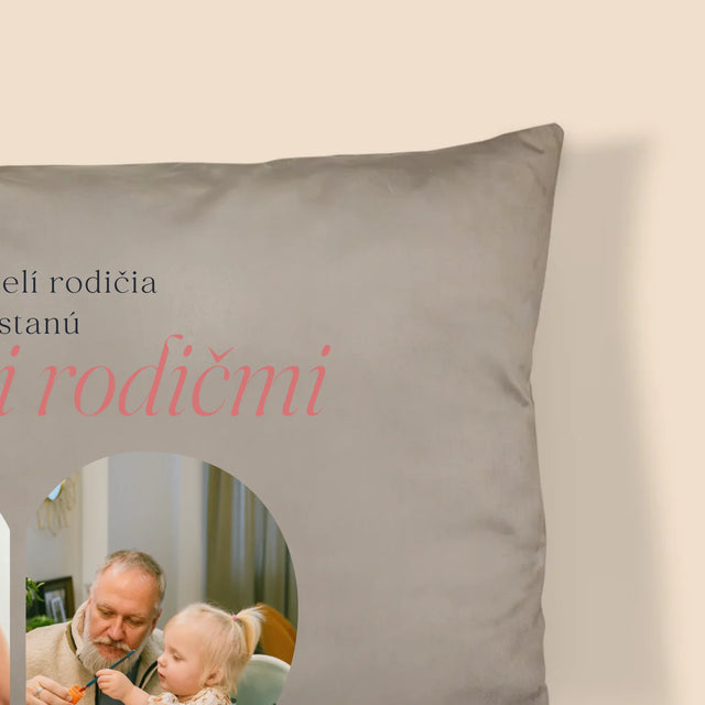 Fotokoláž: Skvelí Rodičia Sa Stanú Starými Rodičmi - Vankúš 