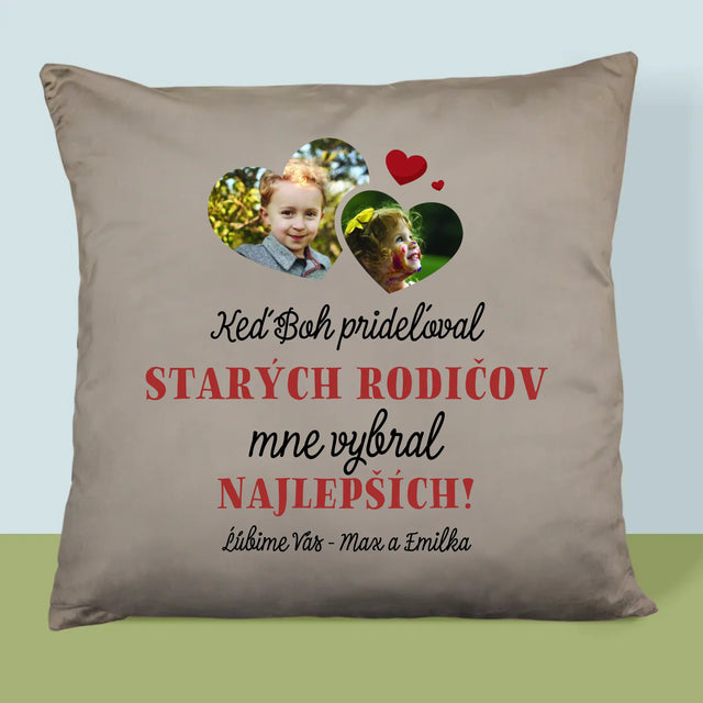 Fotokoláž: Keď Boh Prideľoval Starých Rodičov - Vankúš 