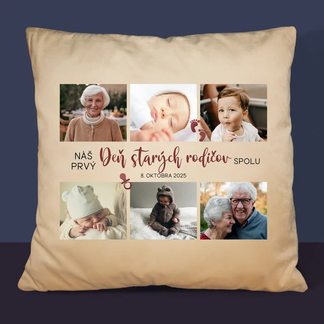 Fotokoláž: Prvý Deň Starých Rodičov - Babka - Vankúš 