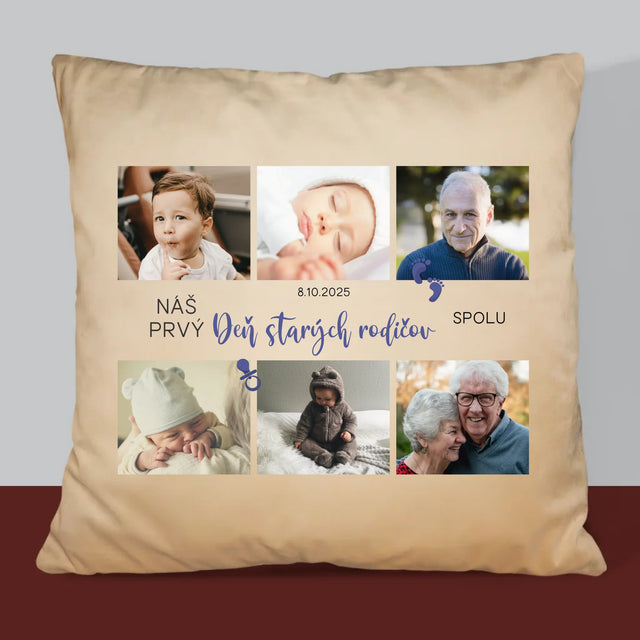Fotokoláž: Prvý Deň Starých Rodičov - Dedko - Vankúš 