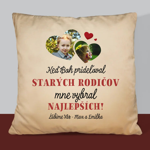 Fotokoláž: Keď Boh Prideľoval Starých Rodičov - Vankúš 